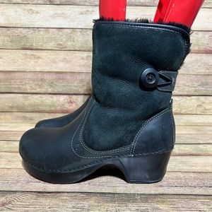 Dansko Black Leather Harper Ankle Boots